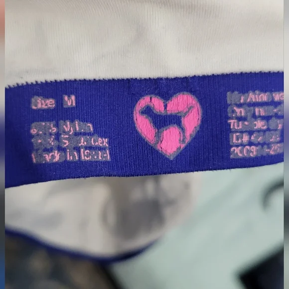 Victoria's Secret Blue and White Striped Sports Bra Size Medium - Picture 2 of 3